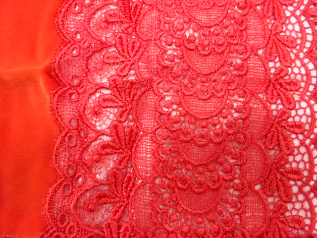  ビロードレース花模様ショール